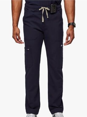 FIGS Cairo Cargo Scrub Pants for Men Classic Straight Leg Fit - Navy blue
